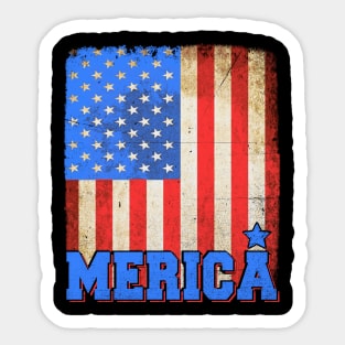 Distressed July 4th Us American Patriotic Flag Sticker